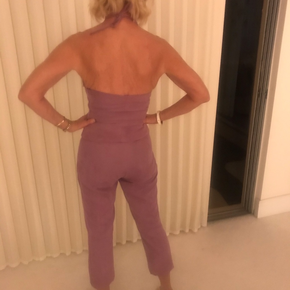 Suede pants set
